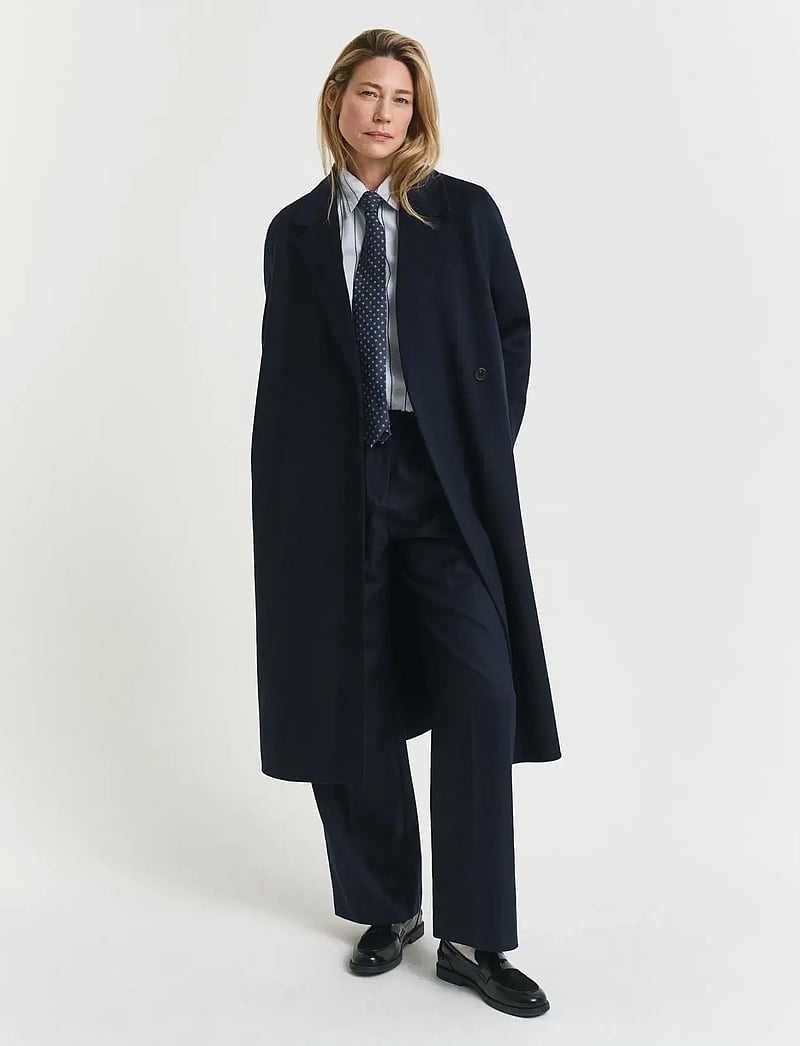 GANT - HANDSTITCHED BELTED COAT - uldfrakker - evening blue - 0