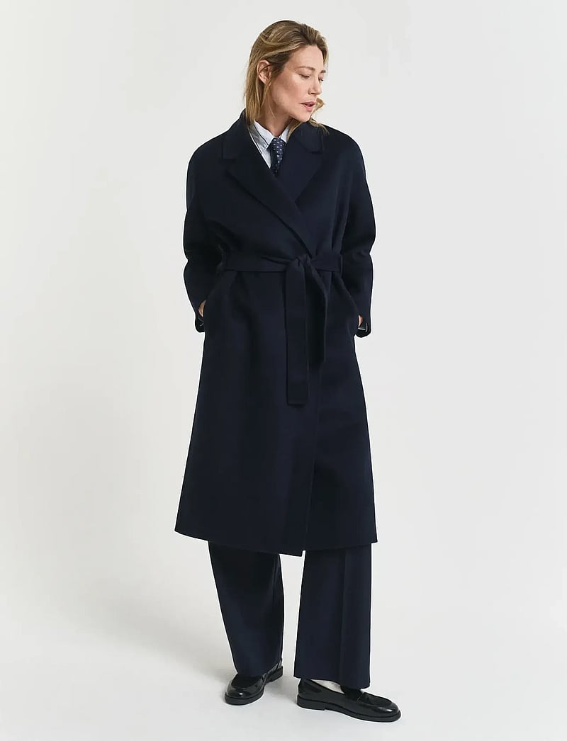 GANT - HANDSTITCHED BELTED COAT - uldfrakker - evening blue - 2