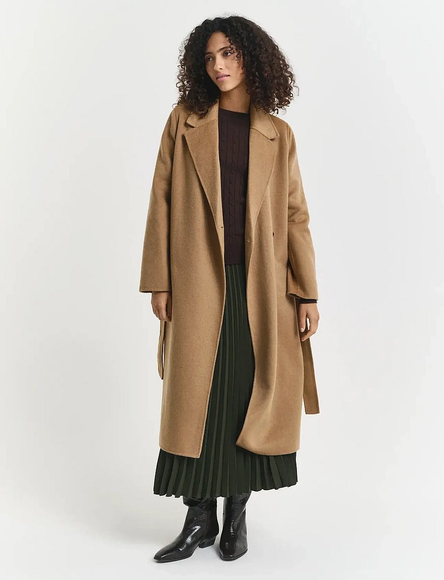 Gant - HANDSTITCHED BELTED COAT - vinterjackor - warm khaki - 4