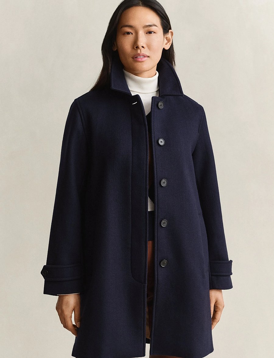 Gant - WOOL BLEND CAR COAT - winterjacken - evening blue - 0