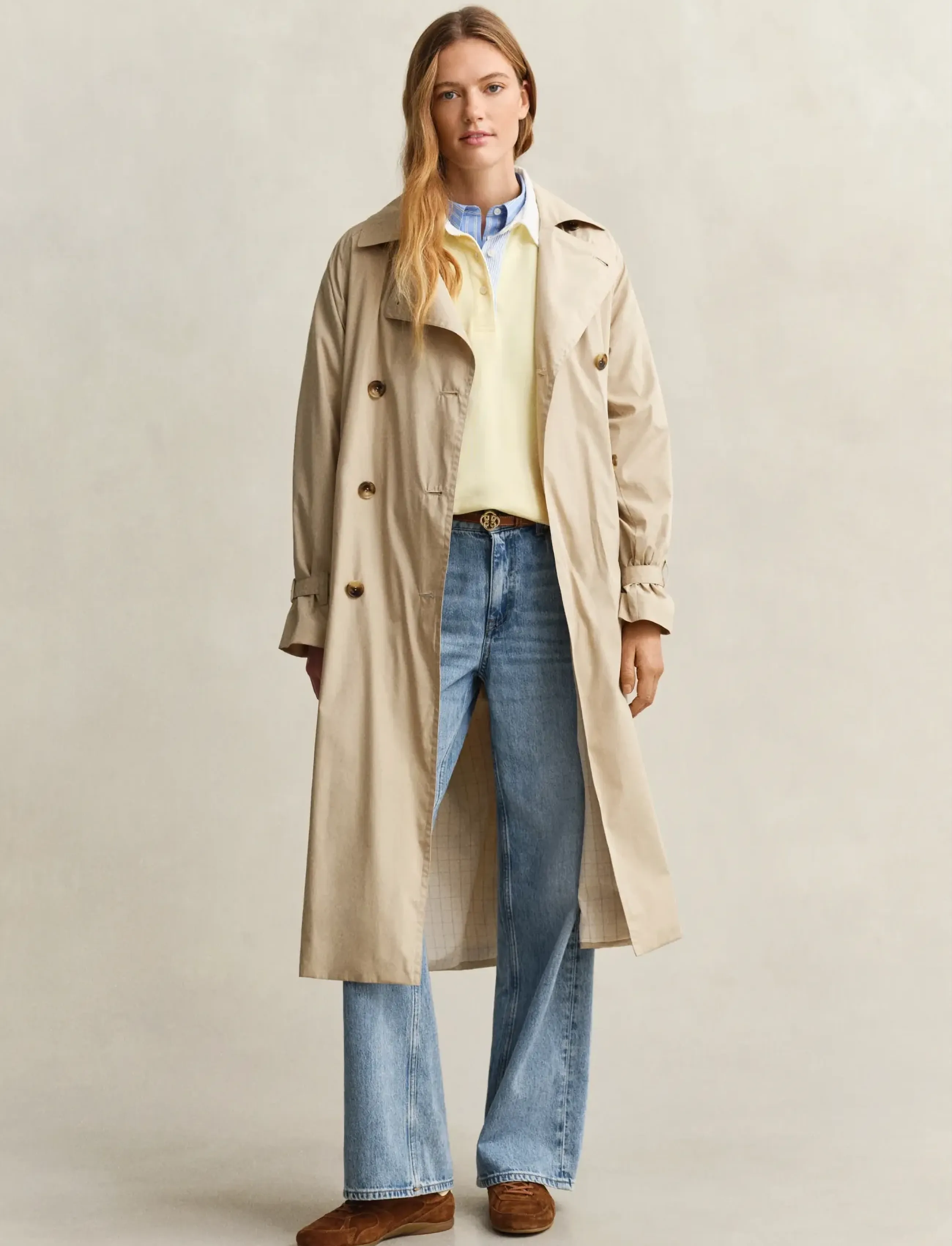 Gant Lightweight Trench Coat, M, Coats, Beige - Frauen