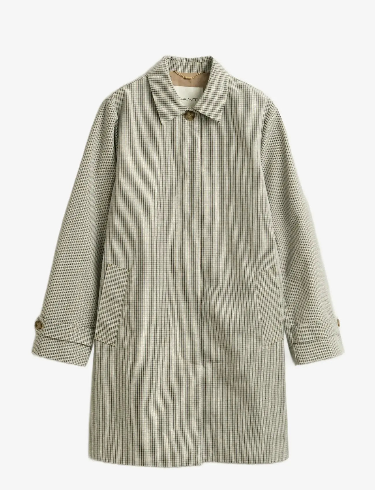 GANT - CHECKED COTTON BLEND CAR COAT - tunna kappor - oat beige - 1