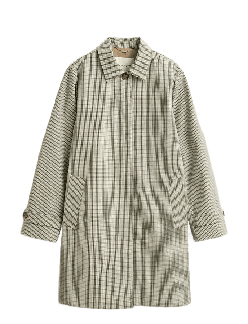Gant - CHECKED COTTON BLEND CAR COAT - lette frakker - oat beige - 1