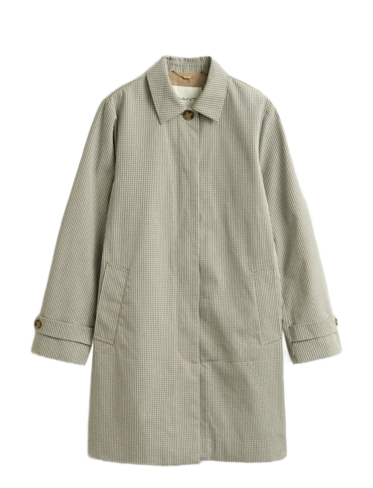 Gant - CHECKED COTTON BLEND CAR COAT - leichte mäntel - oat beige - 1