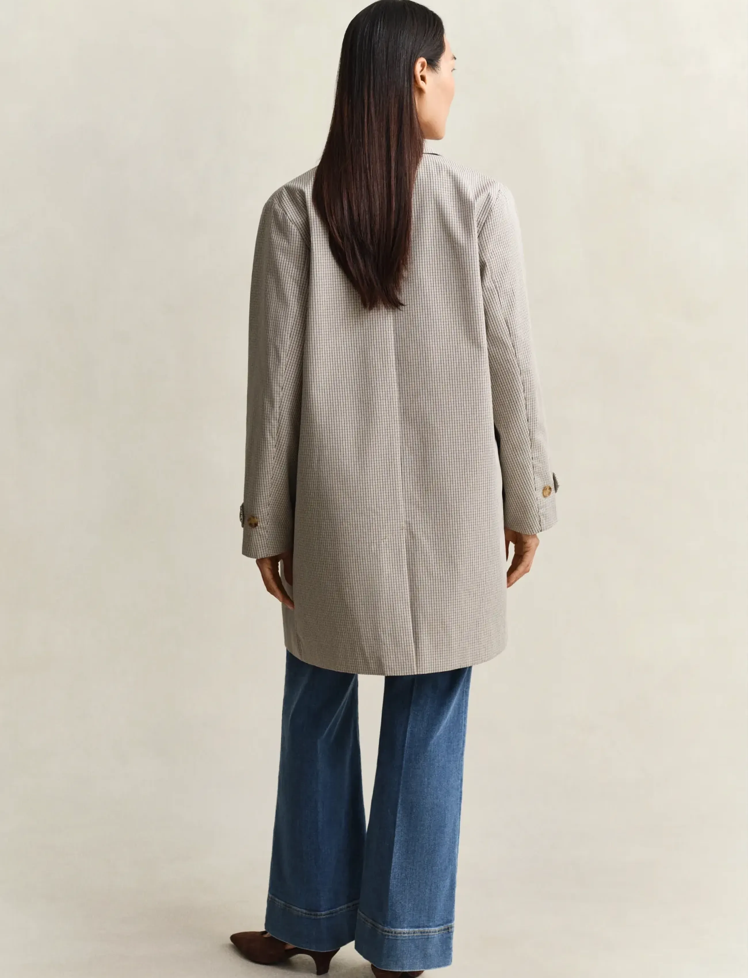 Checked Cotton Blend Car Coat 2