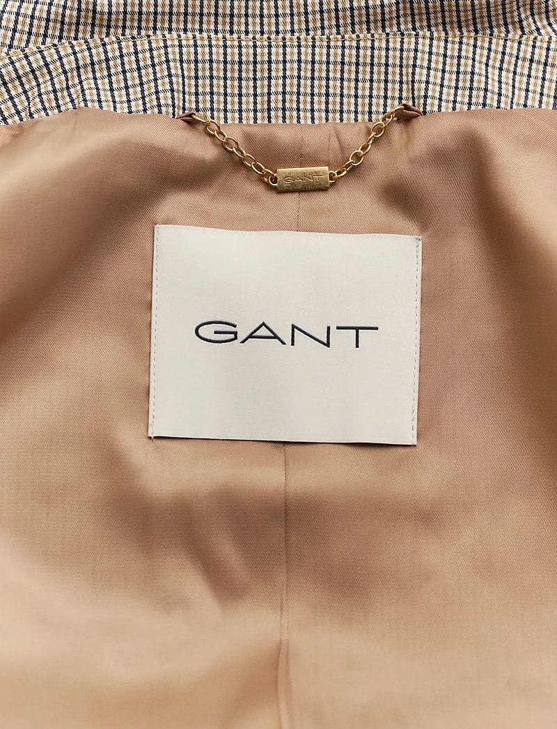 GANT - CHECKED COTTON BLEND CAR COAT - tunna kappor - oat beige - 3