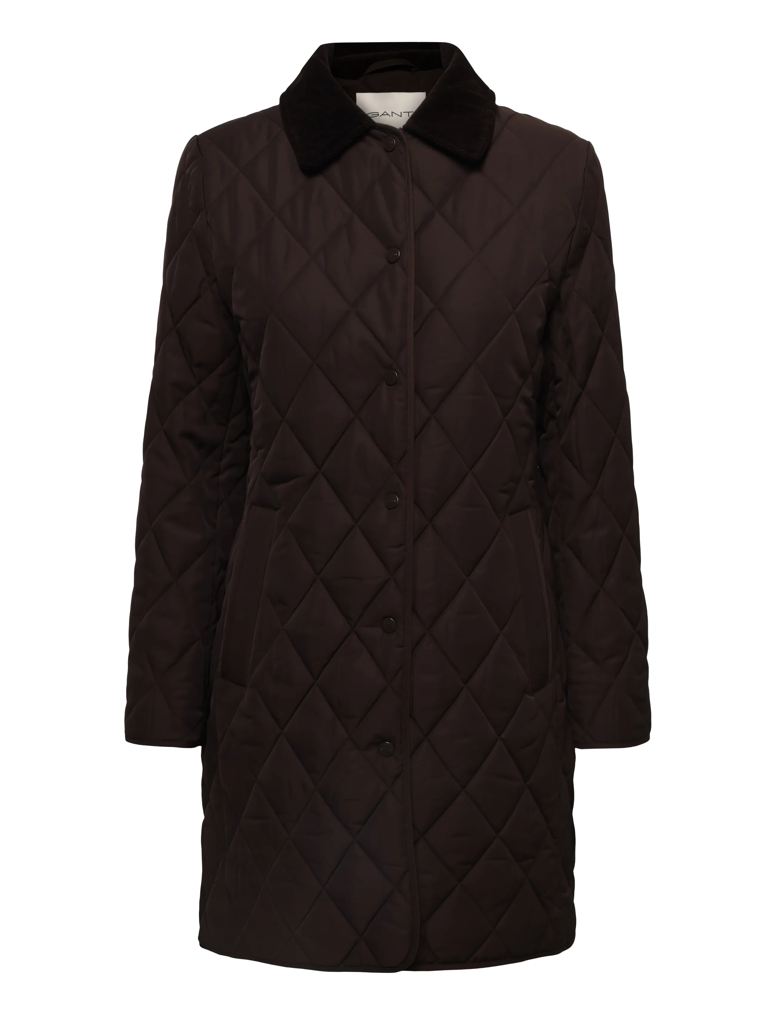 Gant FITTED QUILTED COAT - Riided - DEEP BROWN / brown
