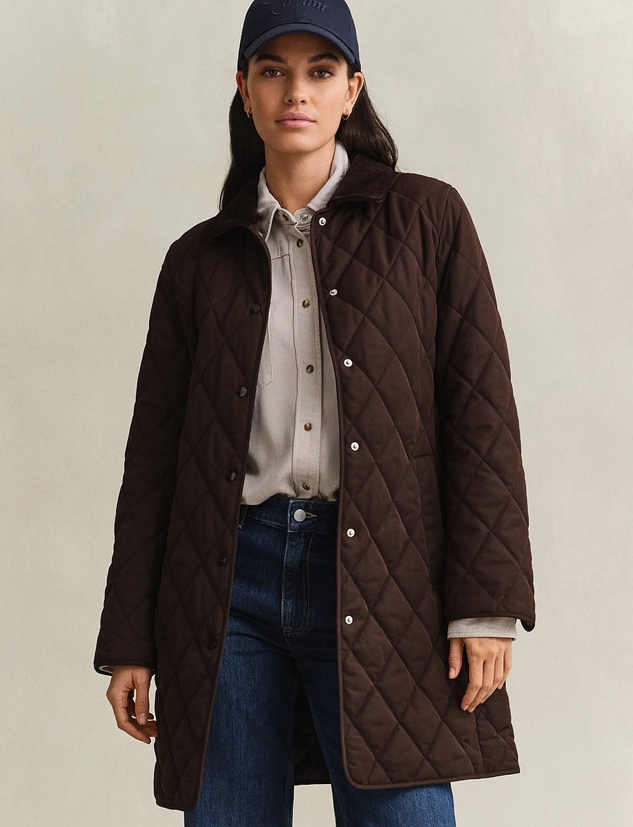 Gant - FITTED QUILTED COAT - winterjacken - deep brown - 0