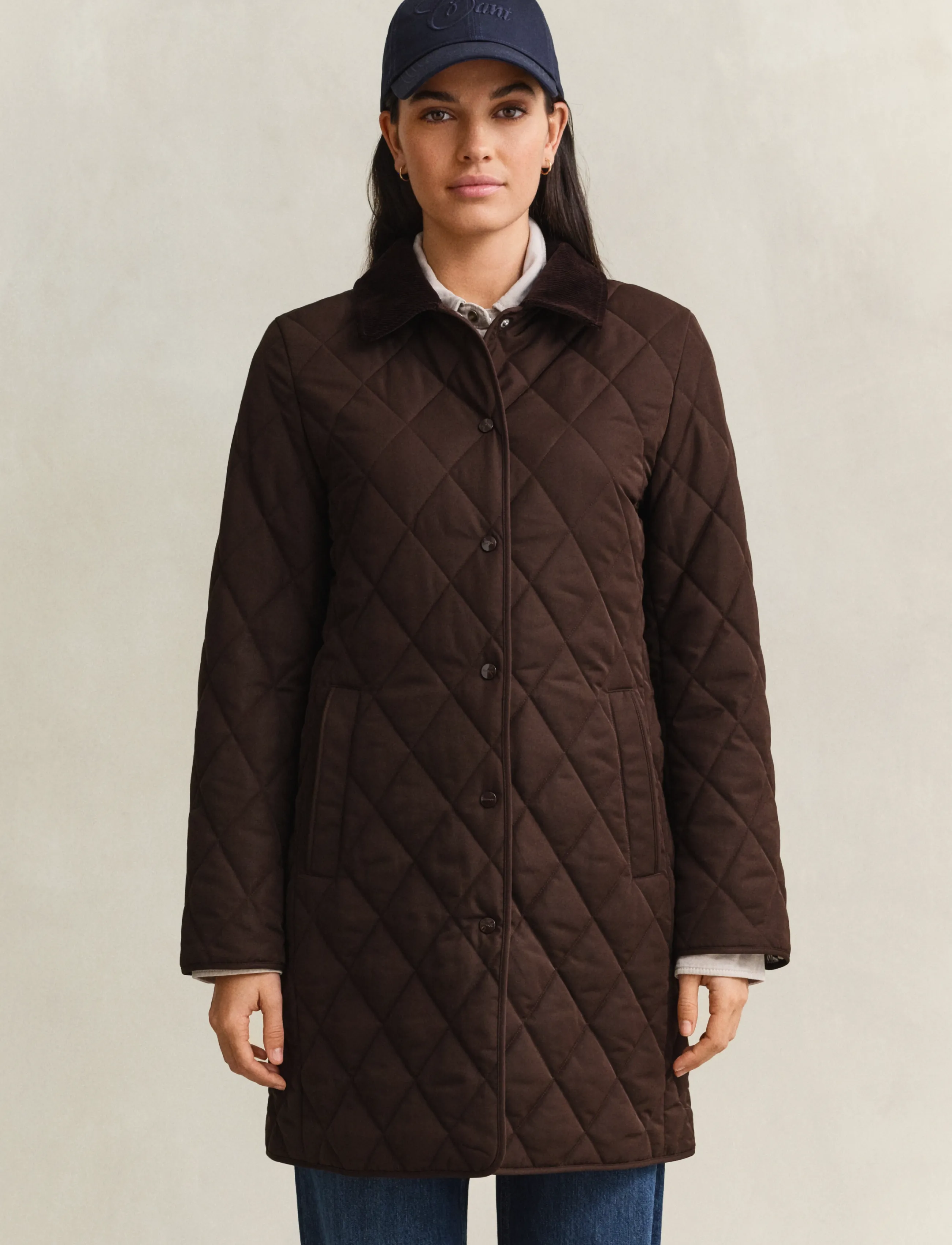 Gant - FITTED QUILTED COAT - winter jackets - deep brown - 3