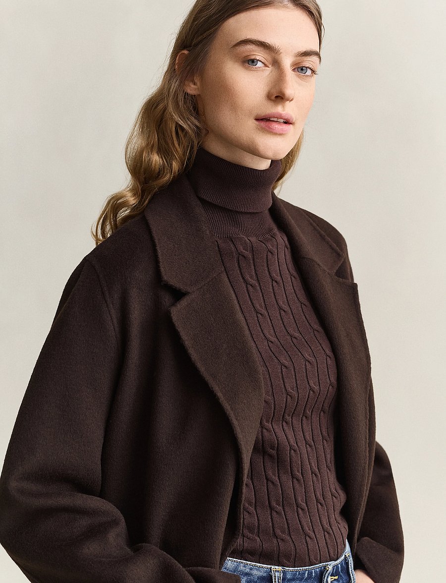 Gant - HANDSTITCHED BELTED COAT - winter jackets - deep brown - 4