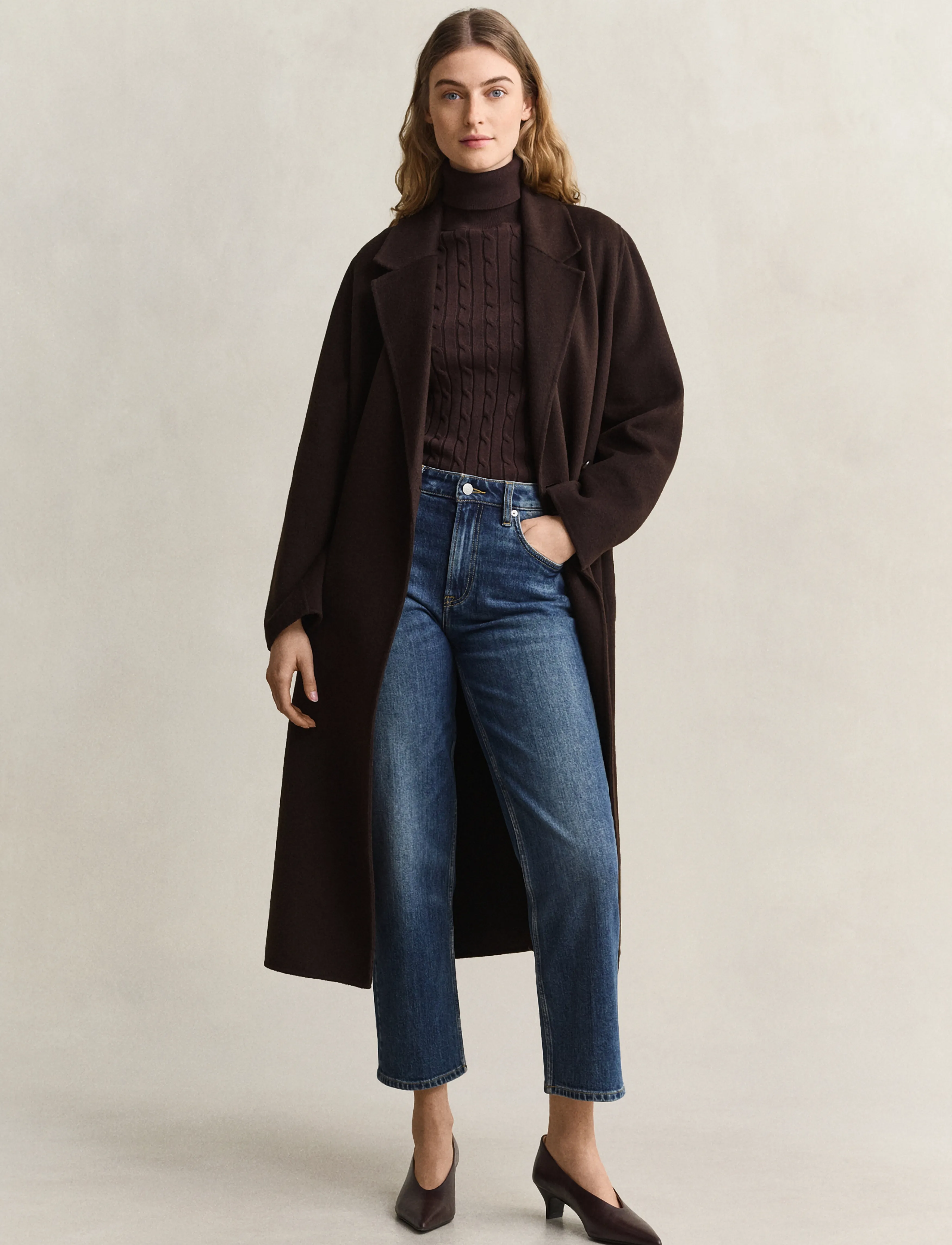 Gant HANDSTITCHED BELTED COAT - Tänavastiil - DEEP BROWN / brown