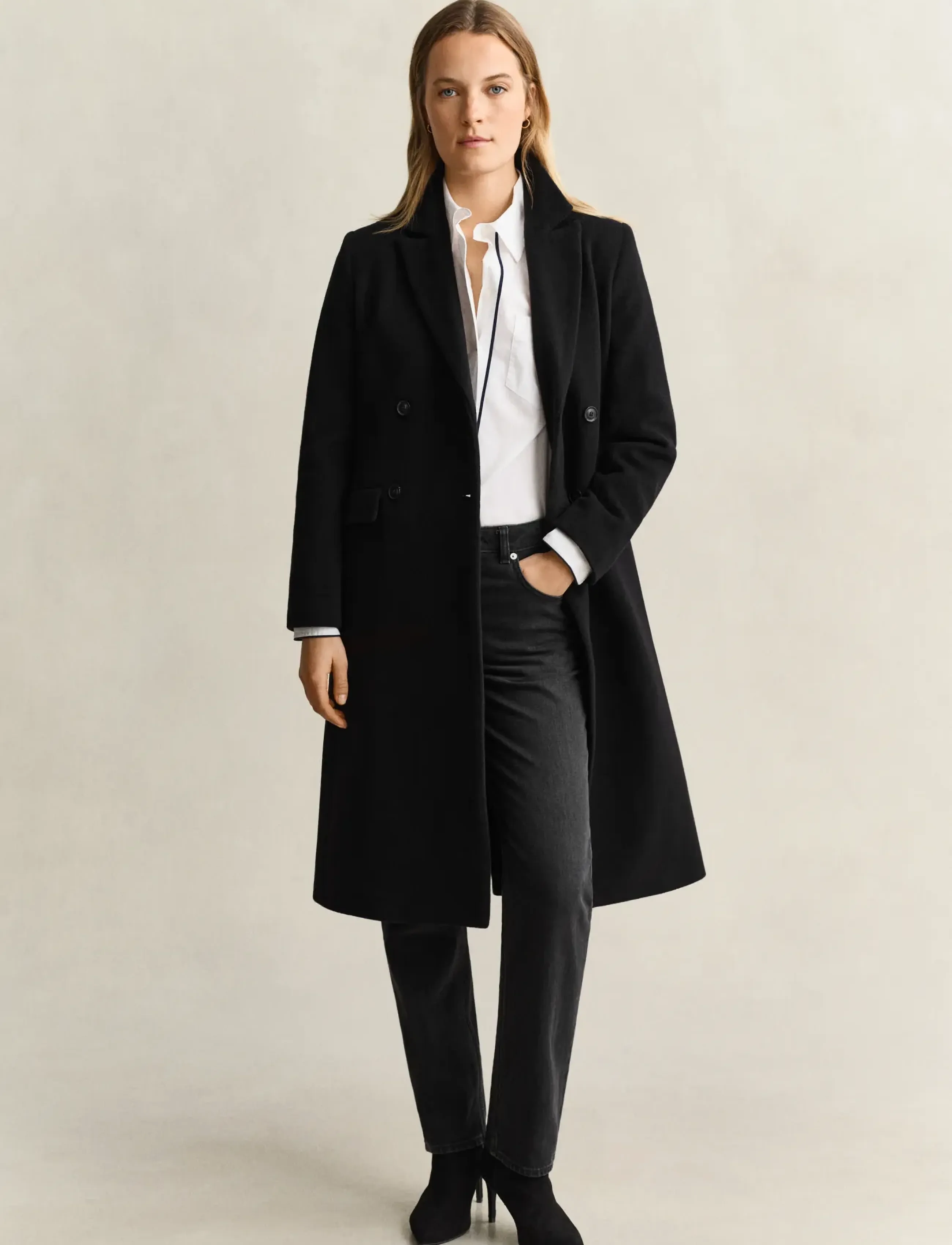 Gant Tailored Wool Cashmere Blend Coat tunna kappor dam – bild 4