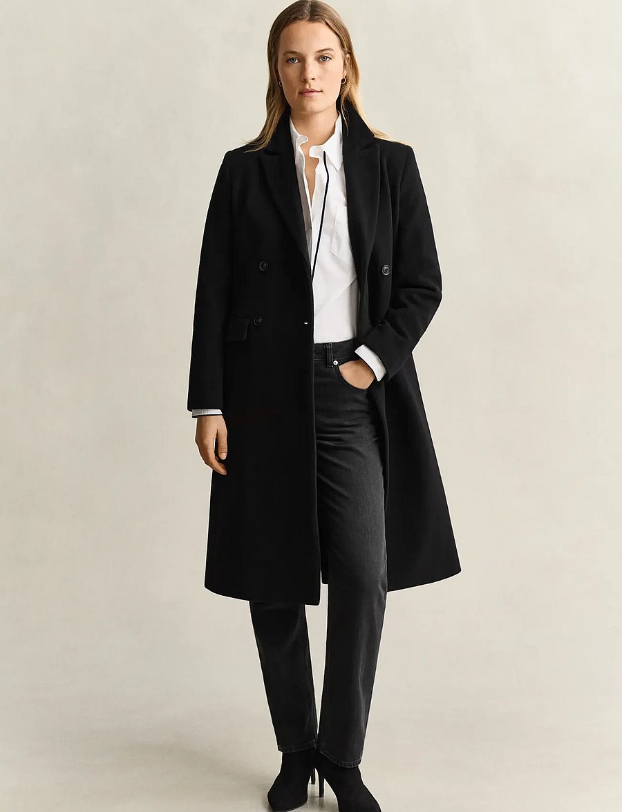 Gant - TAILORED WOOL CASHMERE BLEND COAT - lette frakker - black - 4