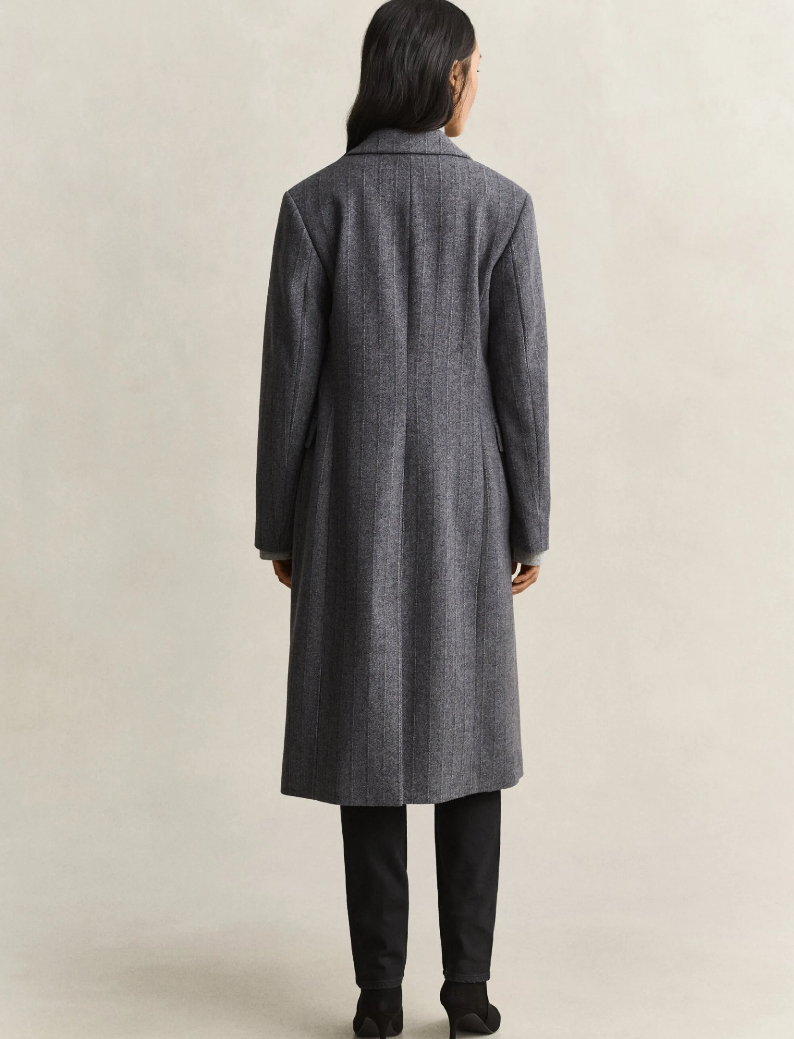 Gant - TAILORED STRIPED WOOL BLEND COAT - frakker - charcoal melange - 1