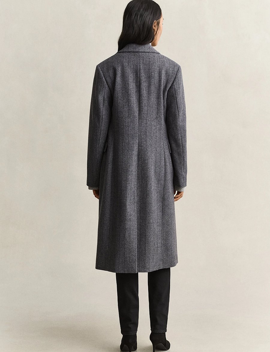 Gant - TAILORED STRIPED WOOL BLEND COAT - frakker - charcoal melange - 1