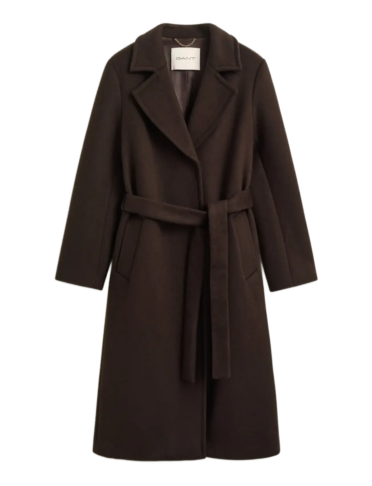 Gant BELTED WOOL BLEND COAT - Mäntel - DEEP BROWN / brown