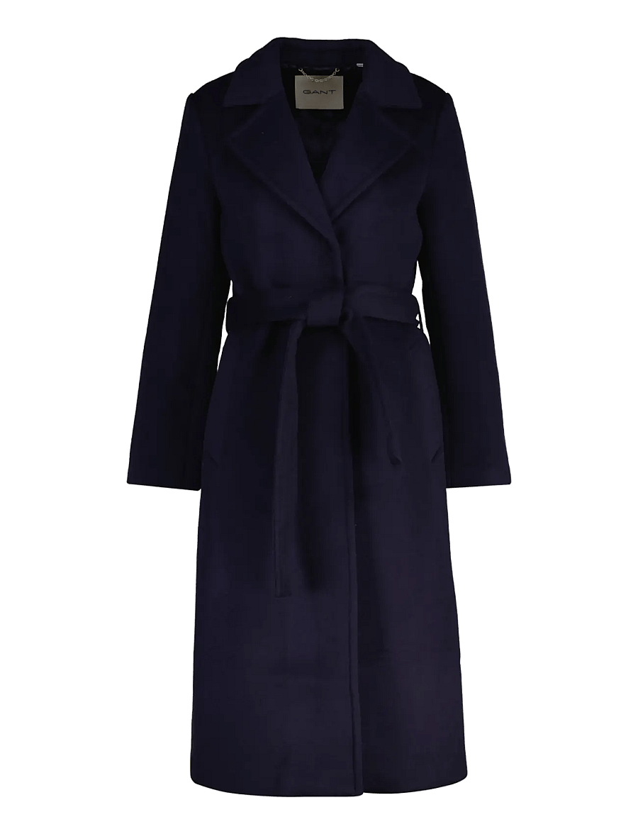 Gant - BELTED WOOL BLEND COAT - vinterjakker - evening blue - 0
