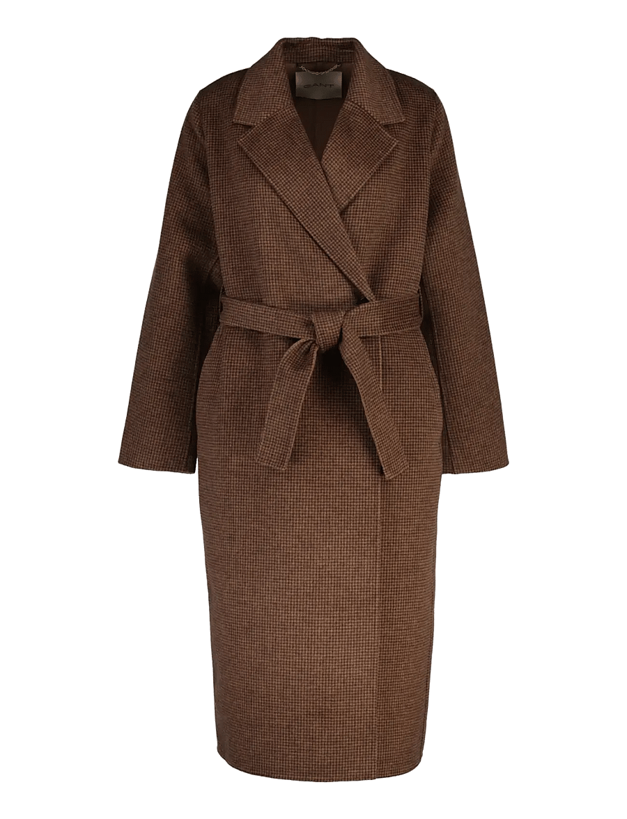 Gant - CHECKED HANDSTITCHED BELTED COAT - winterjacken - deep brown - 0