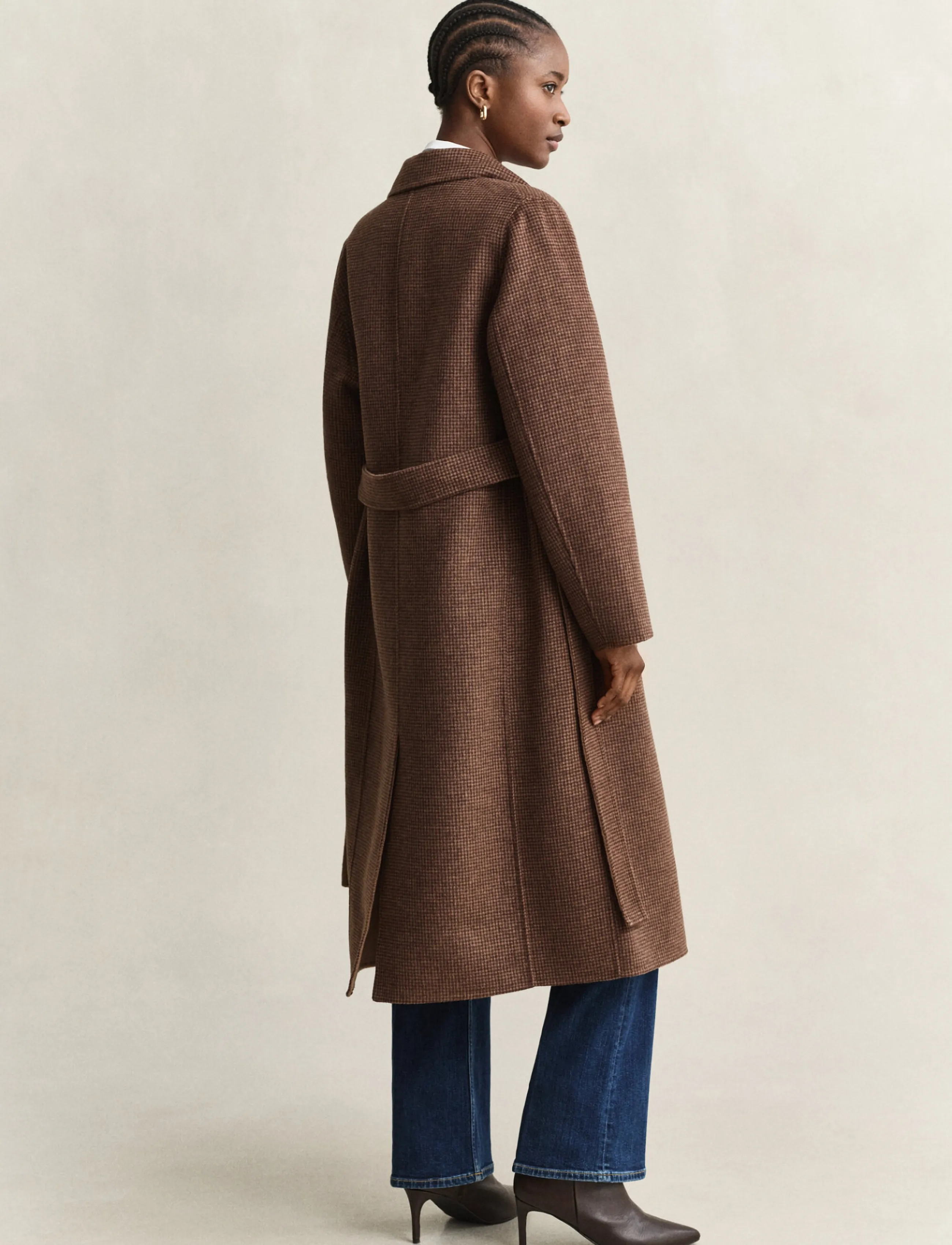 Gant - CHECKED HANDSTITCHED BELTED COAT - winterjacken - deep brown - 1