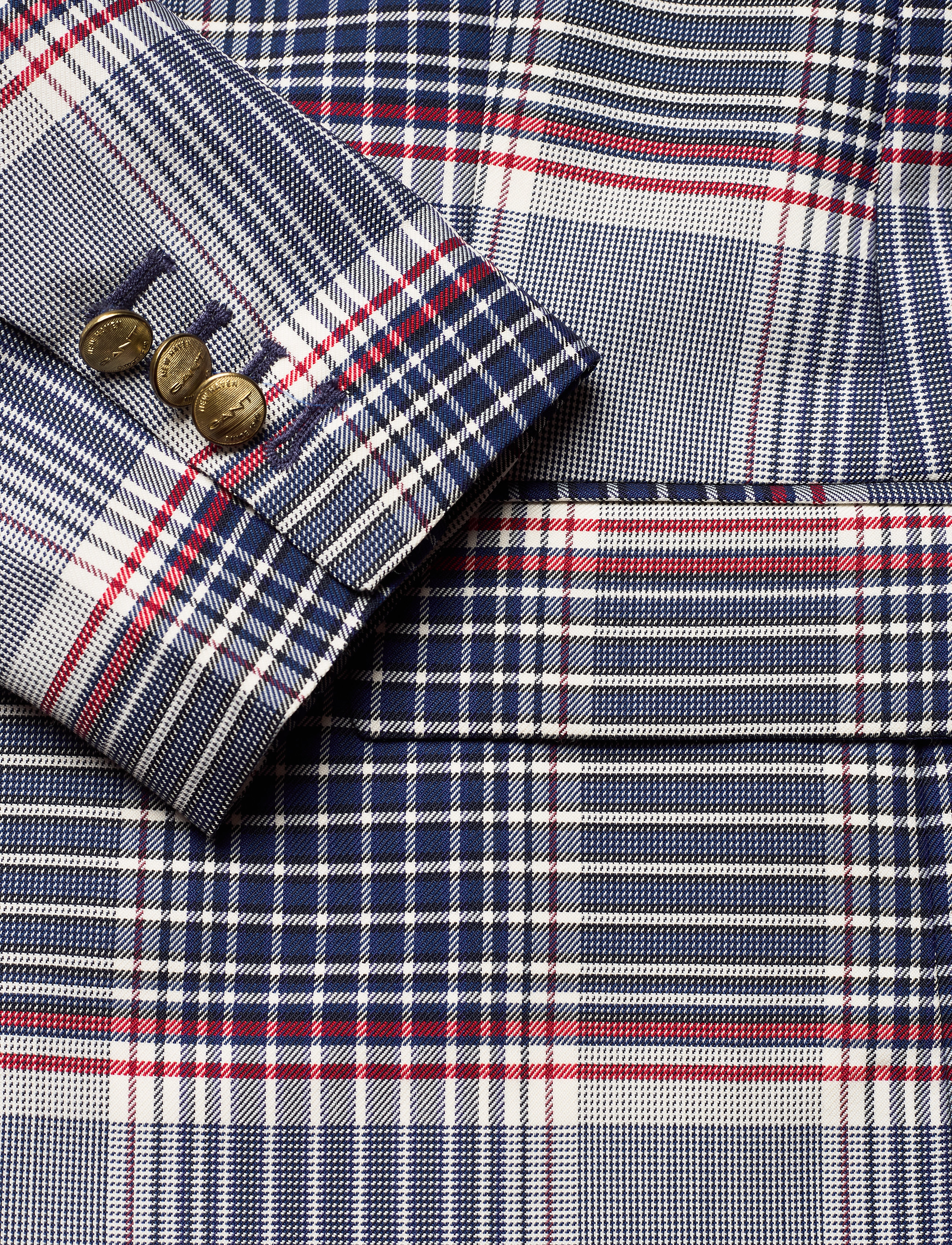 GANT - D1. LONGLINE CHECKED BLAZER - pacific blue - 3