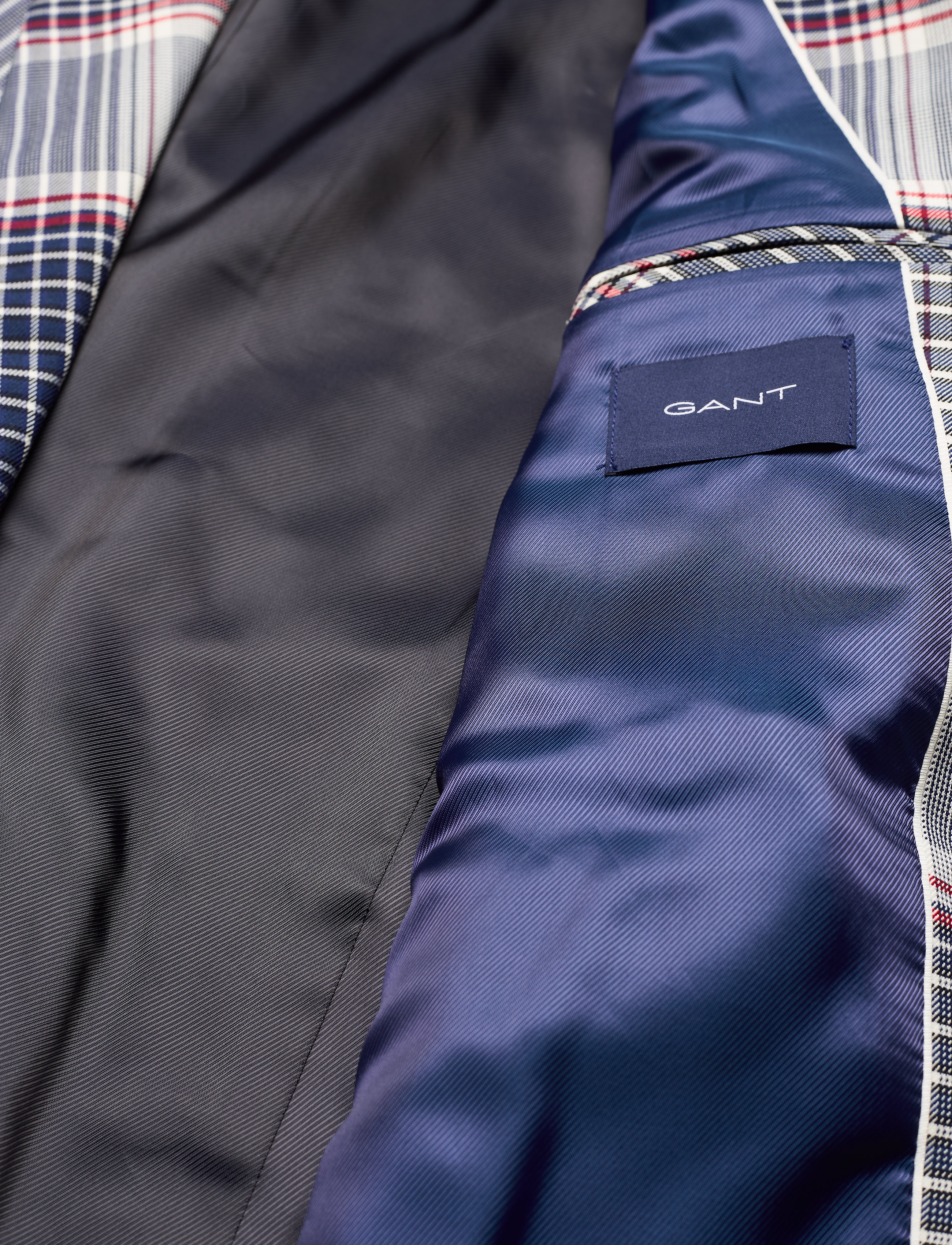 GANT - D1. LONGLINE CHECKED BLAZER - pacific blue - 4