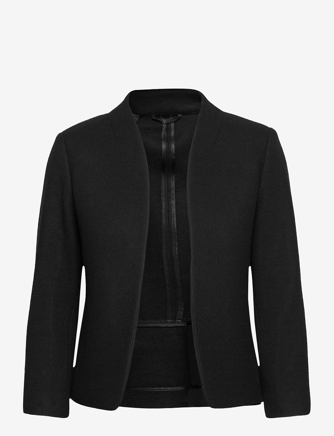 D2. SLIM WOOL BLEND JACKET - BLACK