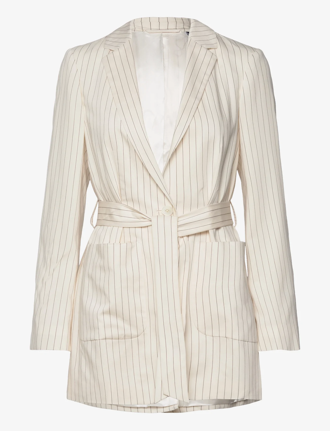 GANT - D2. PINSTRIPE BELTED BLAZER - party wear at outlet prices - linen - 0