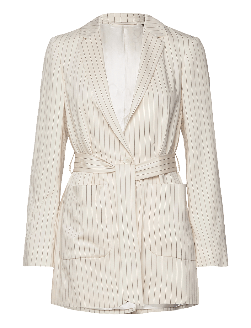 GANT - D2. PINSTRIPE BELTED BLAZER - blazere med bælte - linen - 0