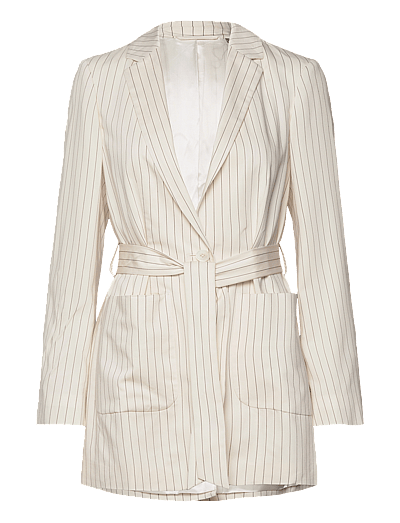 Gant D2. PINSTRIPE BELTED BLAZER - Belted blazers - LINEN / multi