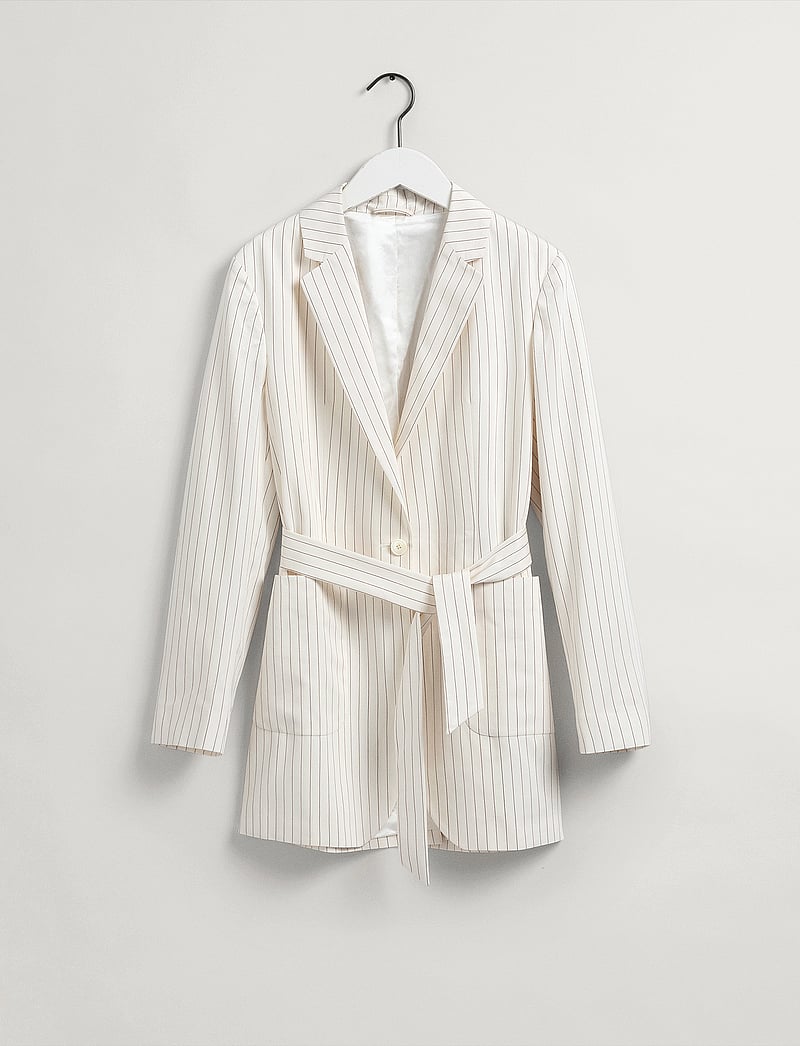 GANT - D2. PINSTRIPE BELTED BLAZER - blazere med bælte - linen - 5