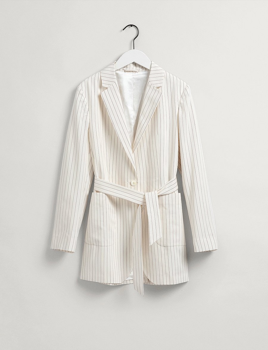 Gant - D2. PINSTRIPE BELTED BLAZER - kavajer med skärp - linen - 5
