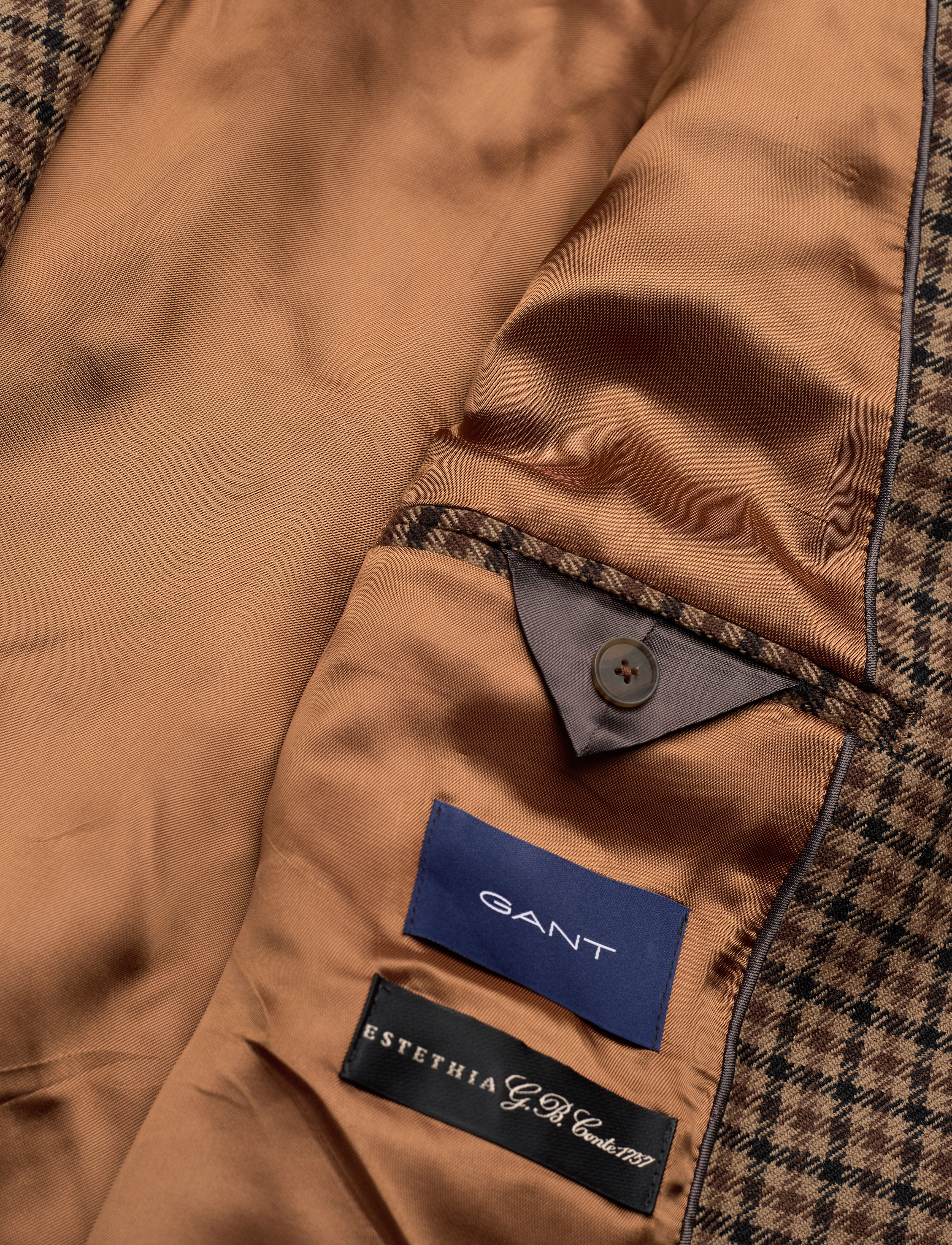 GANT - D1. OVERSIZED CHECK BLAZER - toffee beige - 4