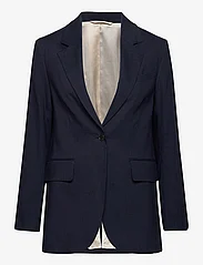 GANT - REG STRETCH LINEN BLAZER - odzież imprezowa w cenach outletowych - evening blue - 0