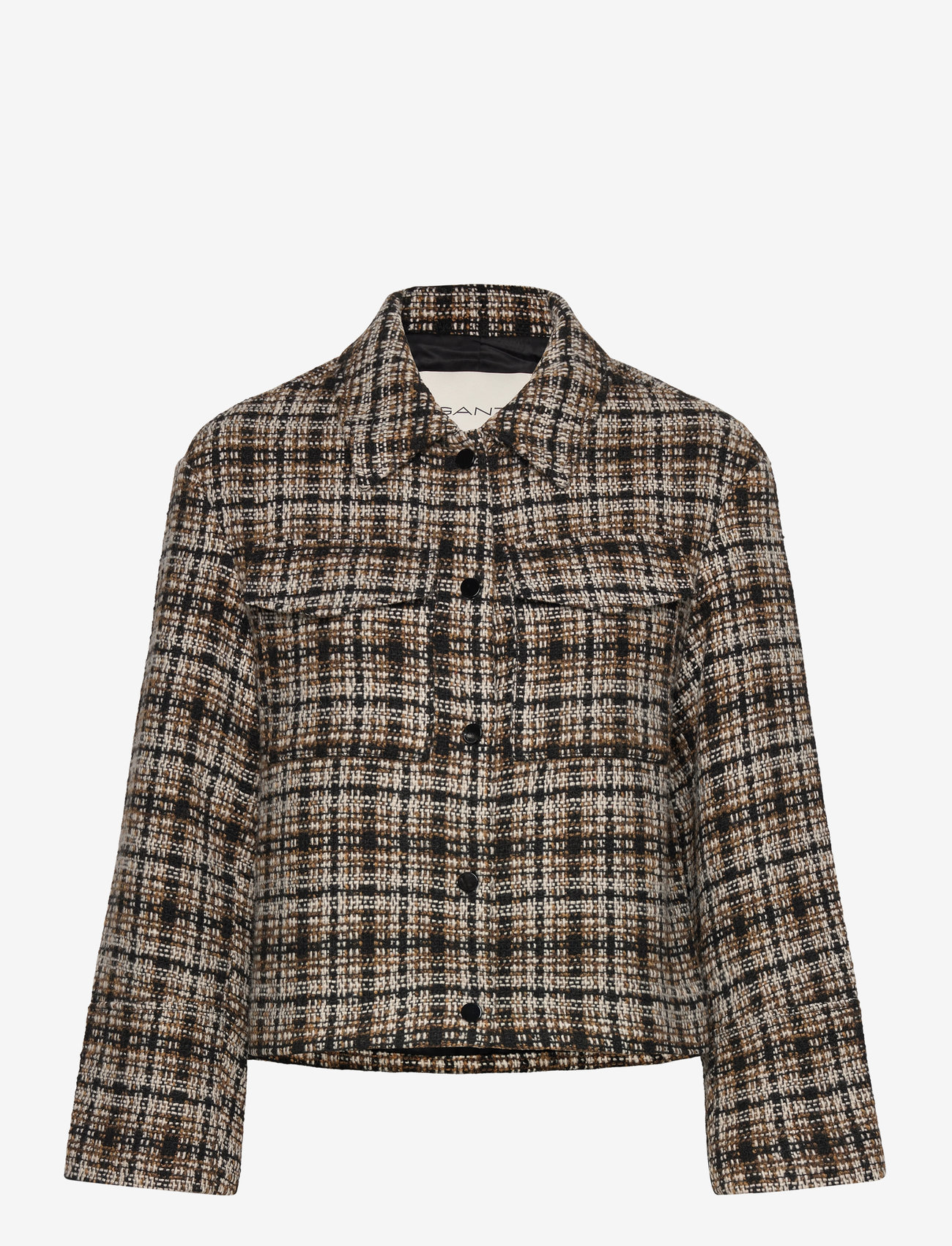 GANT - CHECKED TWEED BLAZER JACKET - warm khaki - 0