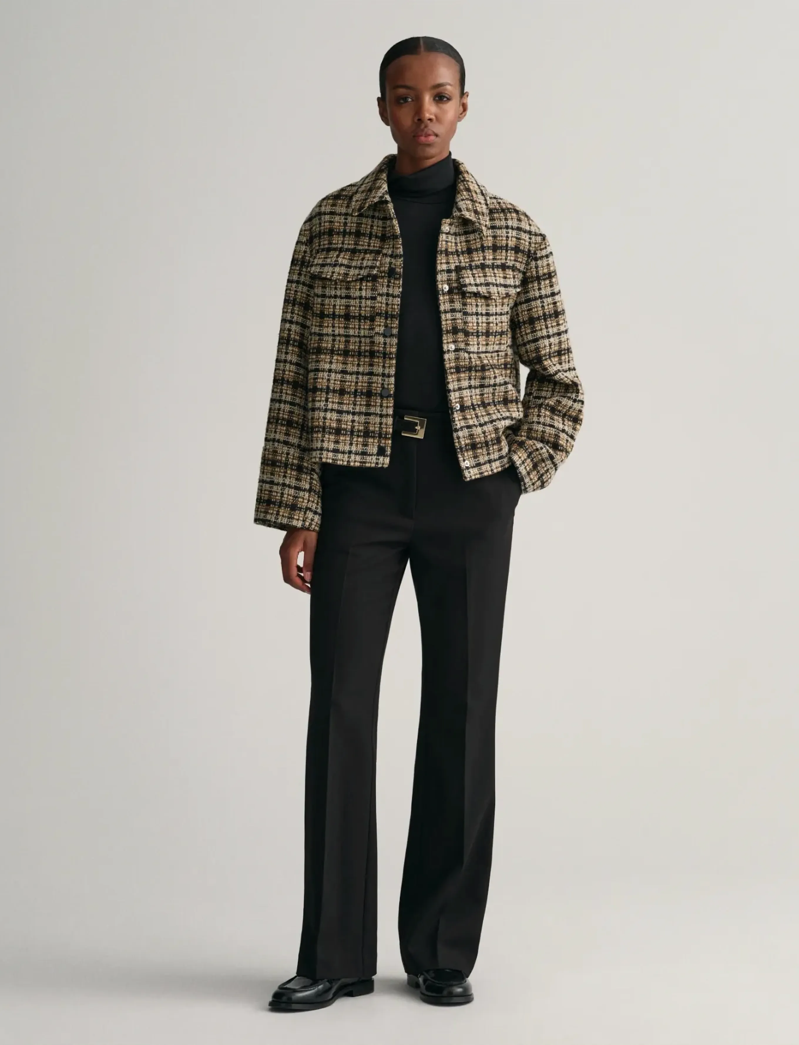 GANT - CHECKED TWEED BLAZER JACKET - warm khaki - 5