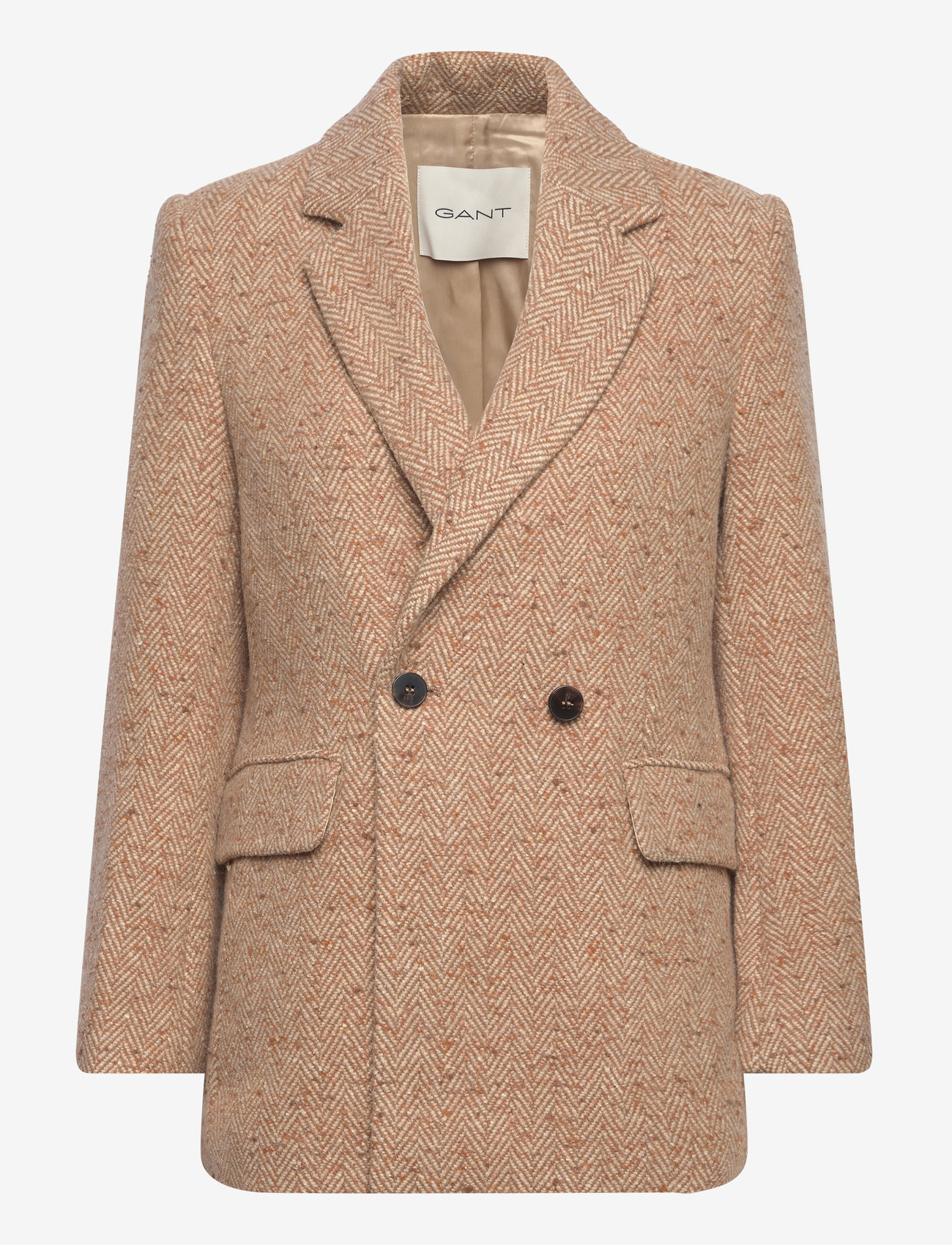 GANT - REGULAR HERRINGBONE BLAZER - roasted walnut - 0