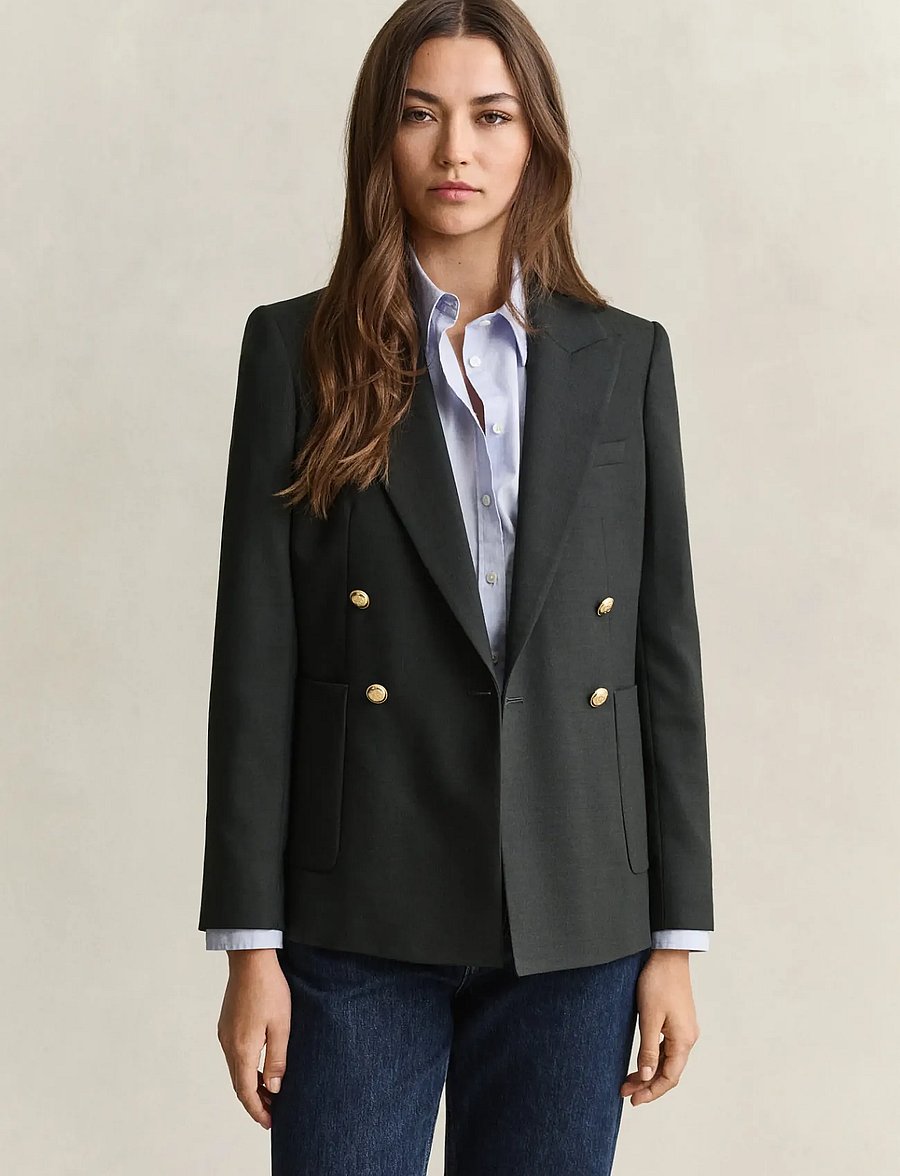 Gant - SLIM CLUB BLAZER - dubbelknäppta kavajer - dark moss green - 0