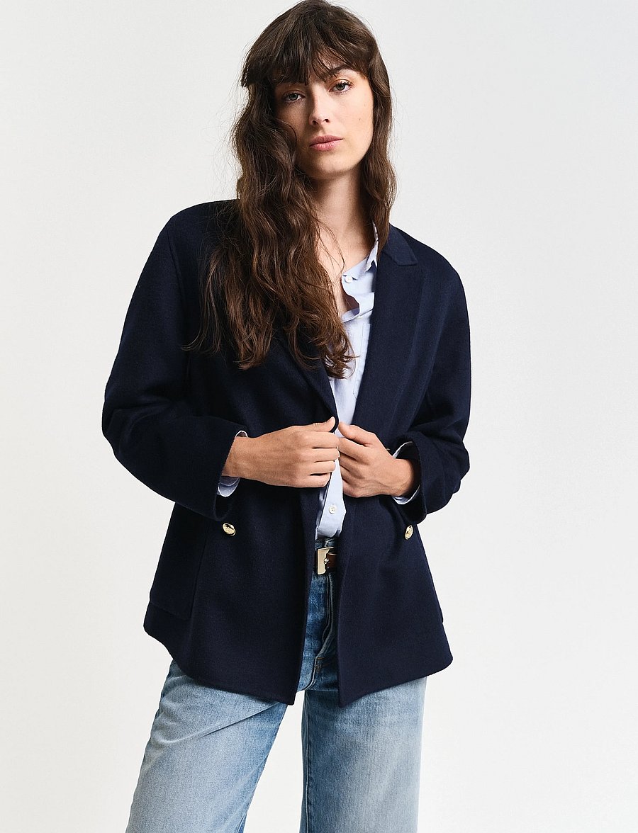 Gant - HANDSTITCHED CLUB BLAZER - zweireihige blazer - evening blue - 0