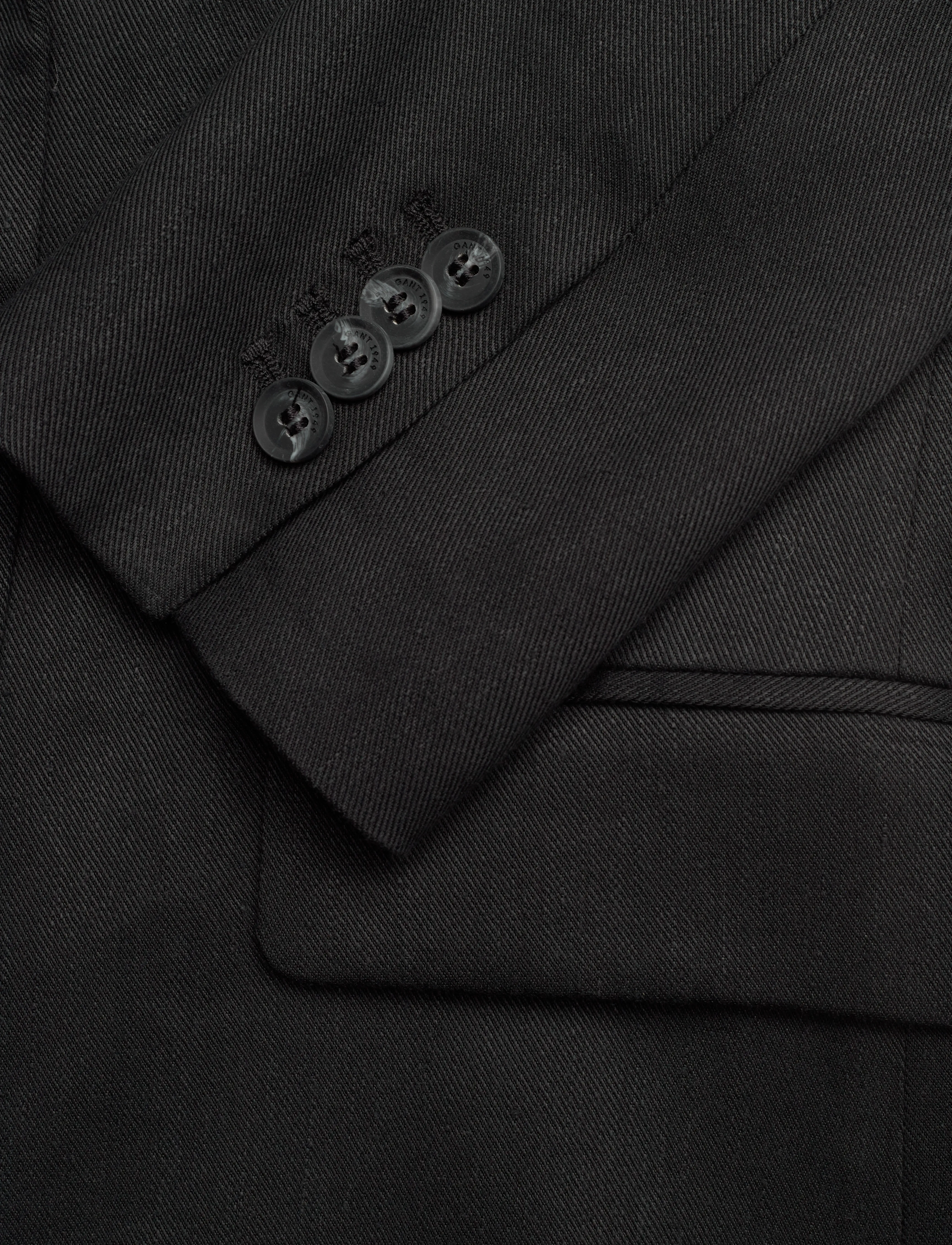 Gant - SLIM STRETCH LINEN BLAZER - black - 3