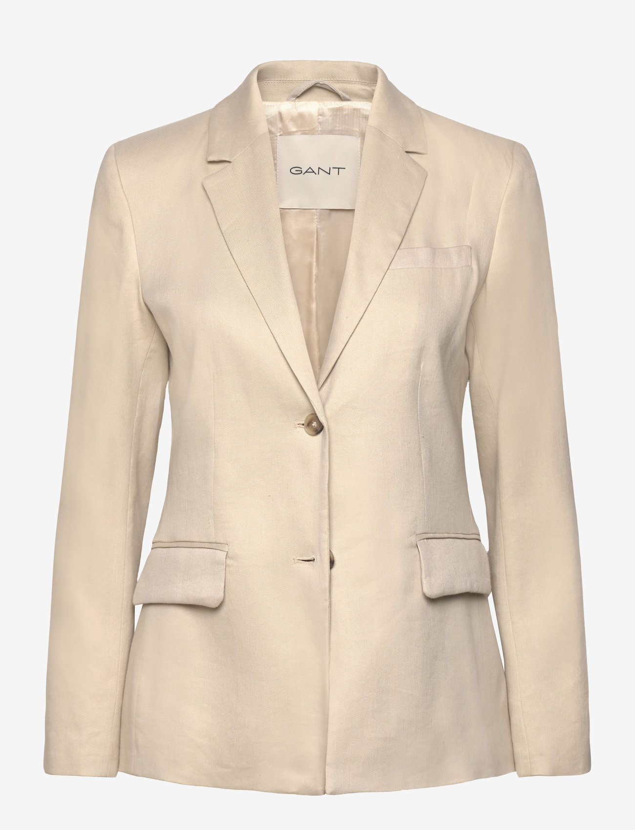 GANT - SLIM STRETCH LINEN BLAZER - single breasted blazers - soft oat - 0