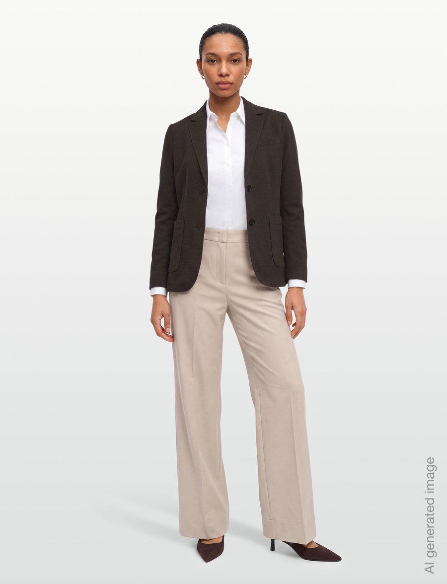 Gant - SLIM PIQUE BLAZER - enkeltradede blazere - dk brown melange - 0