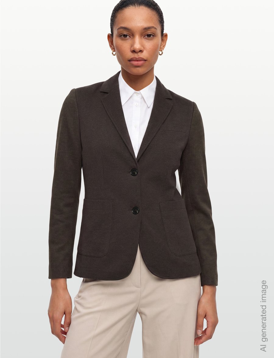 Gant - SLIM PIQUE BLAZER - enkeltradede blazere - dk brown melange - 3