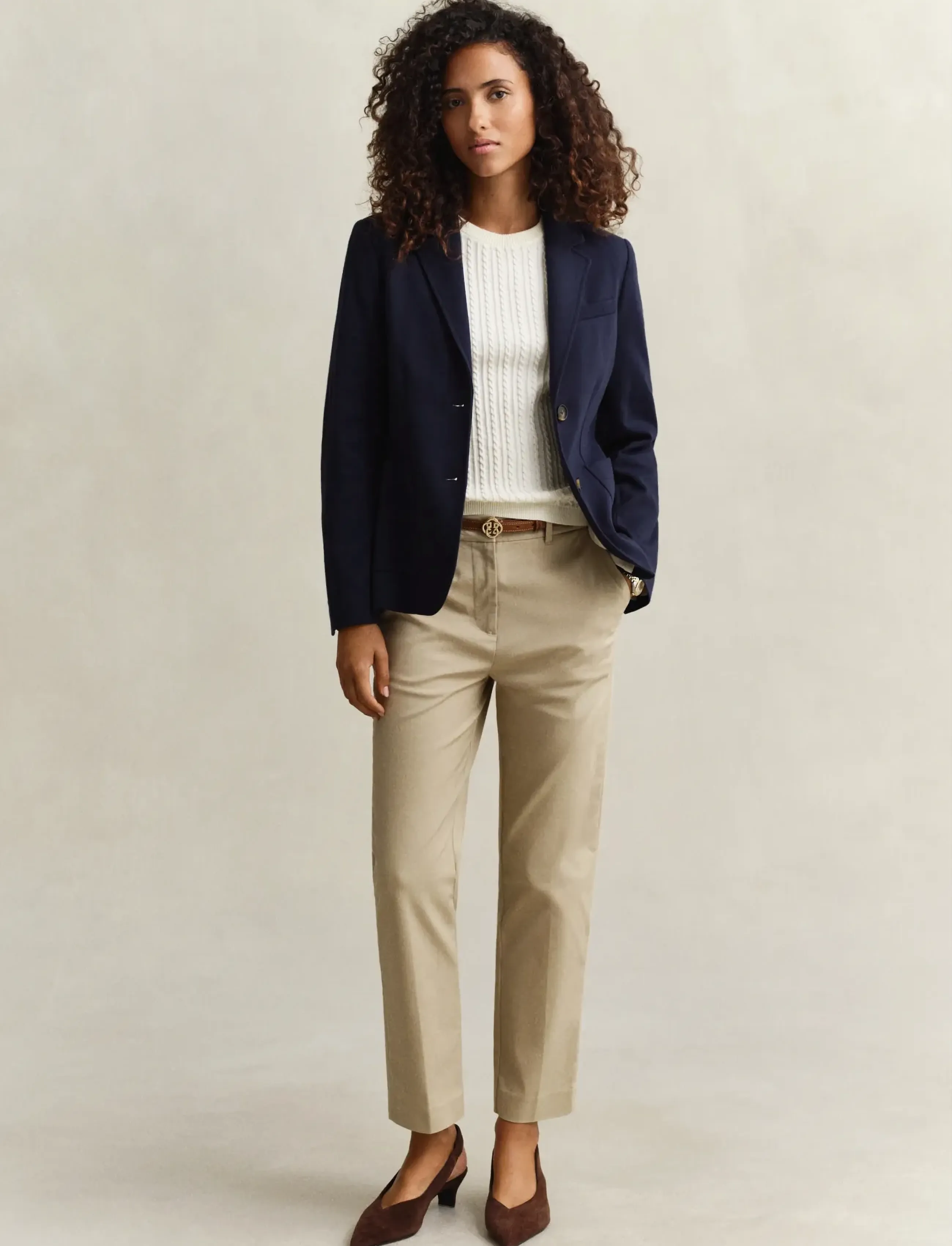 Gant - SLIM PIQUE BLAZER - single breasted blazers - evening blue - 4