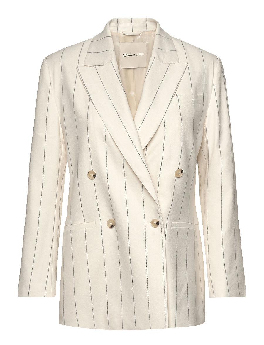 Gant - PINSTRIPE LINEN CLUB BLAZER - eggshell - 0