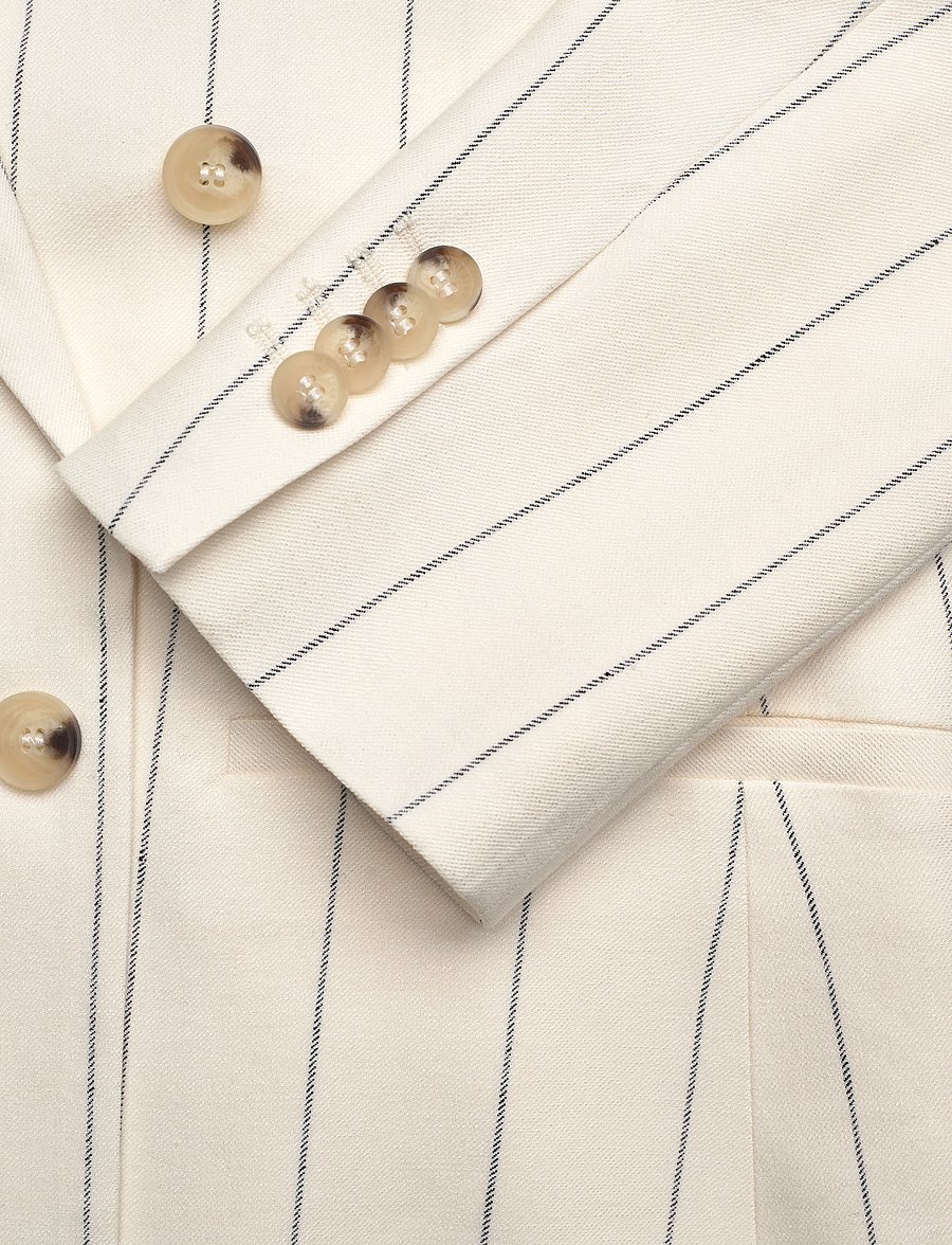 Gant - PINSTRIPE LINEN CLUB BLAZER - eggshell - 3