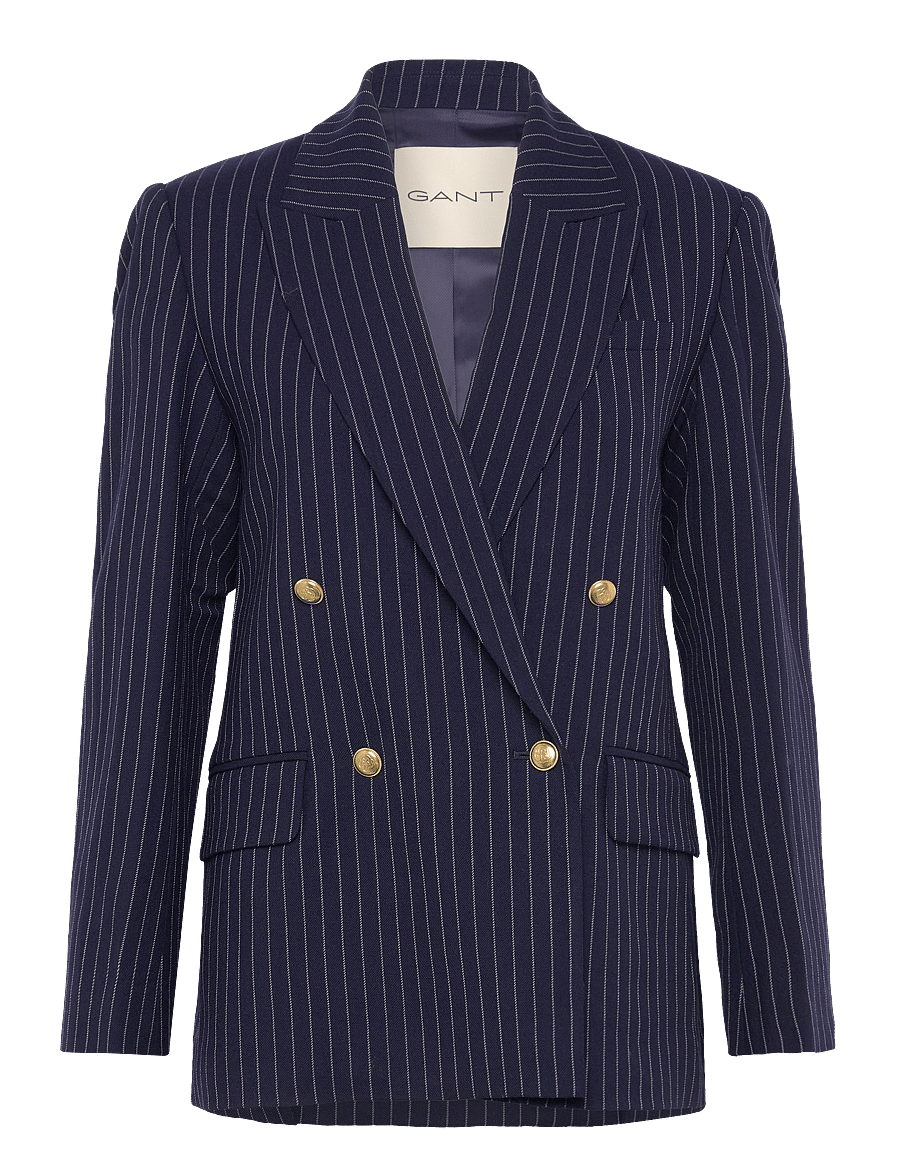 Gant - PINSTRIPE REG CLUB BLAZER - zweireihige blazer - evening blue - 1