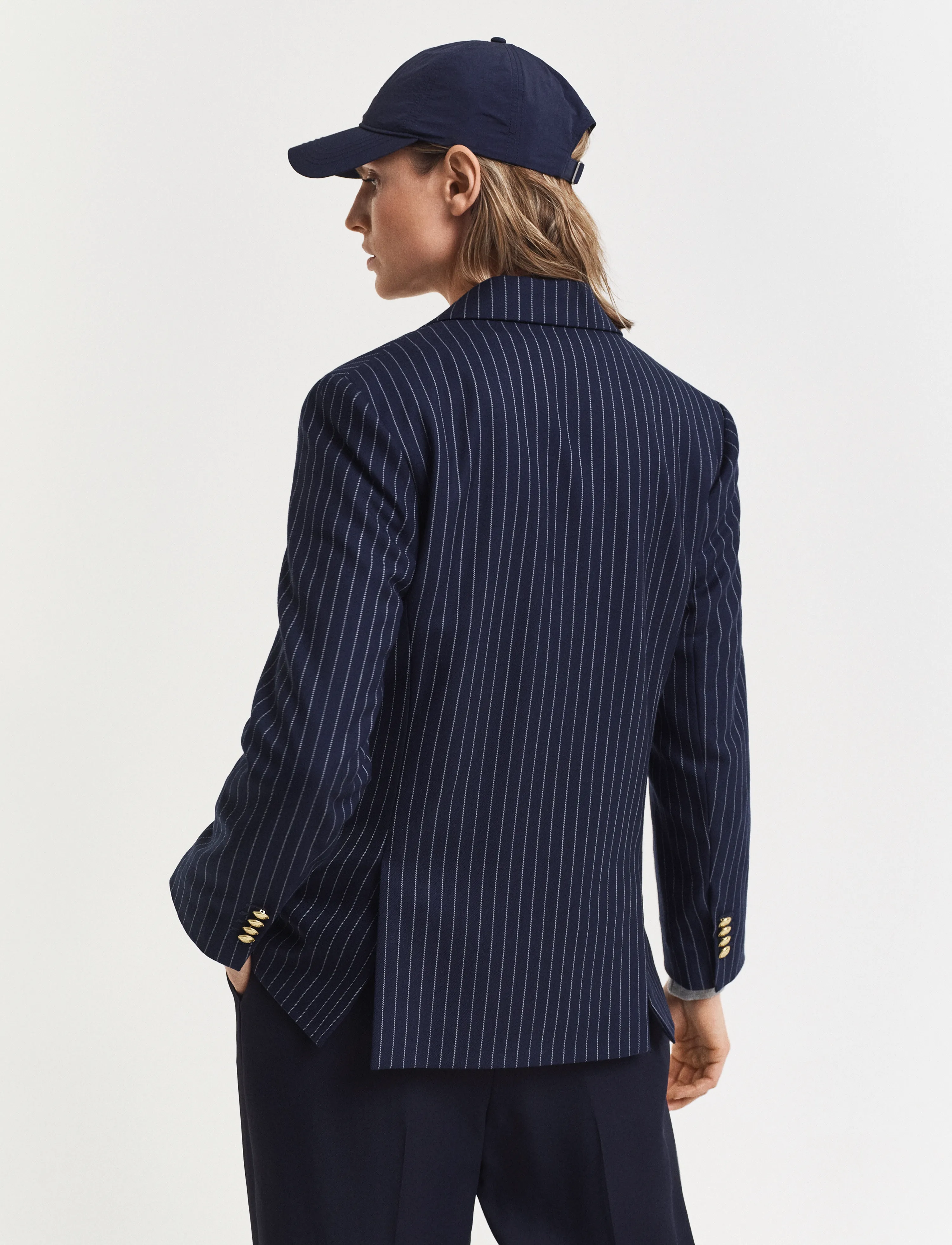 Gant - PINSTRIPE REG CLUB BLAZER - zweireihige blazer - evening blue - 3