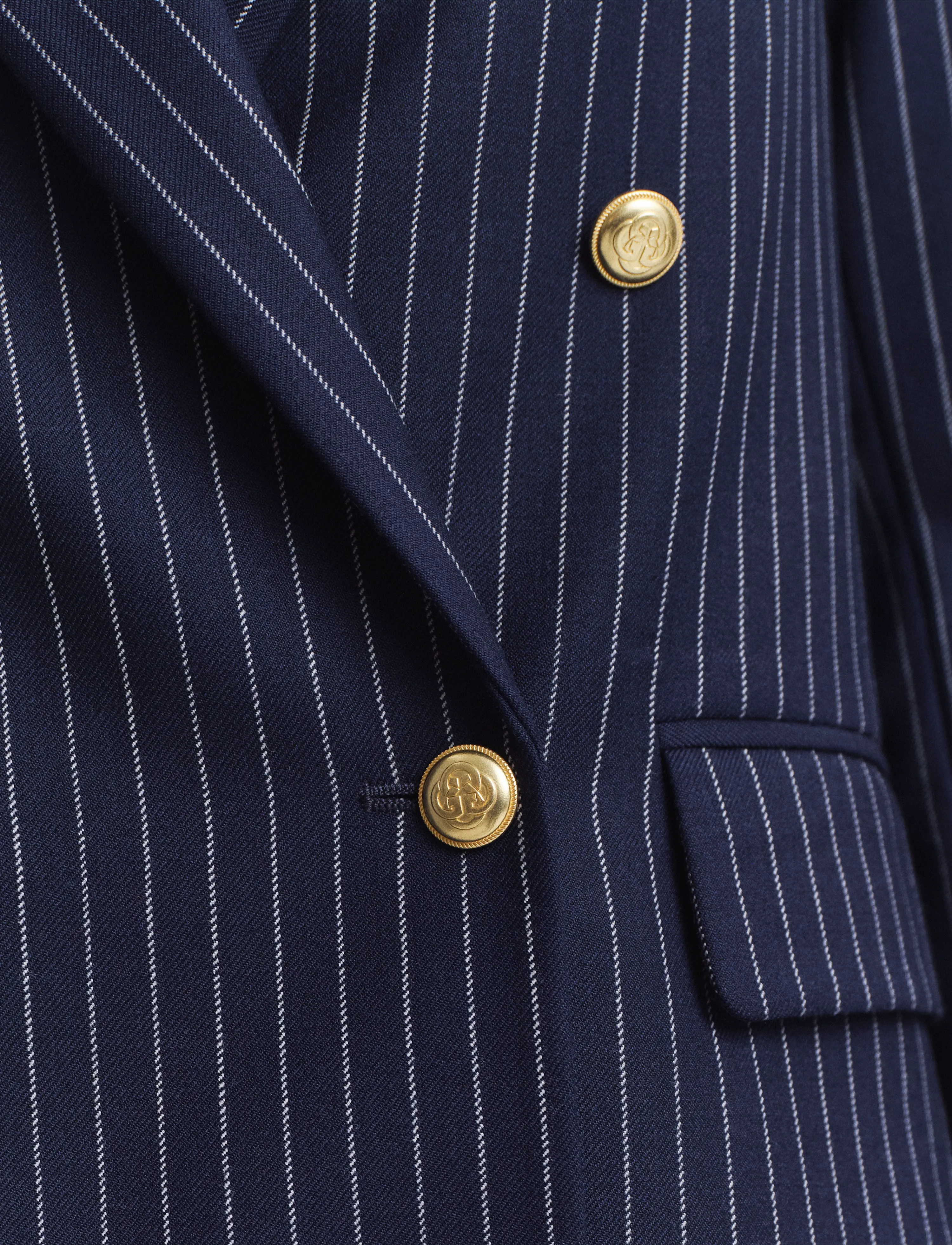 Gant - PINSTRIPE REG CLUB BLAZER - zweireihige blazer - evening blue - 4