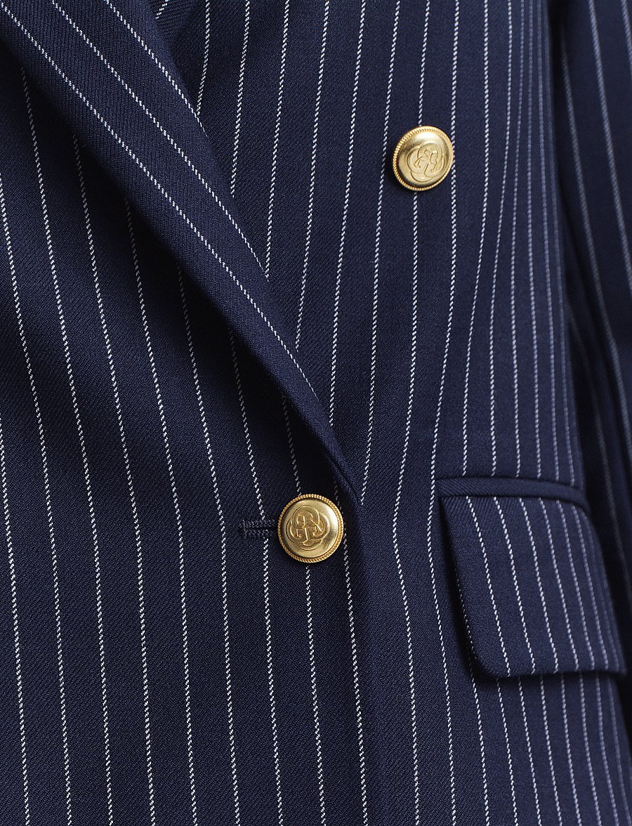 Gant - PINSTRIPE REG CLUB BLAZER - zweireihige blazer - evening blue - 4