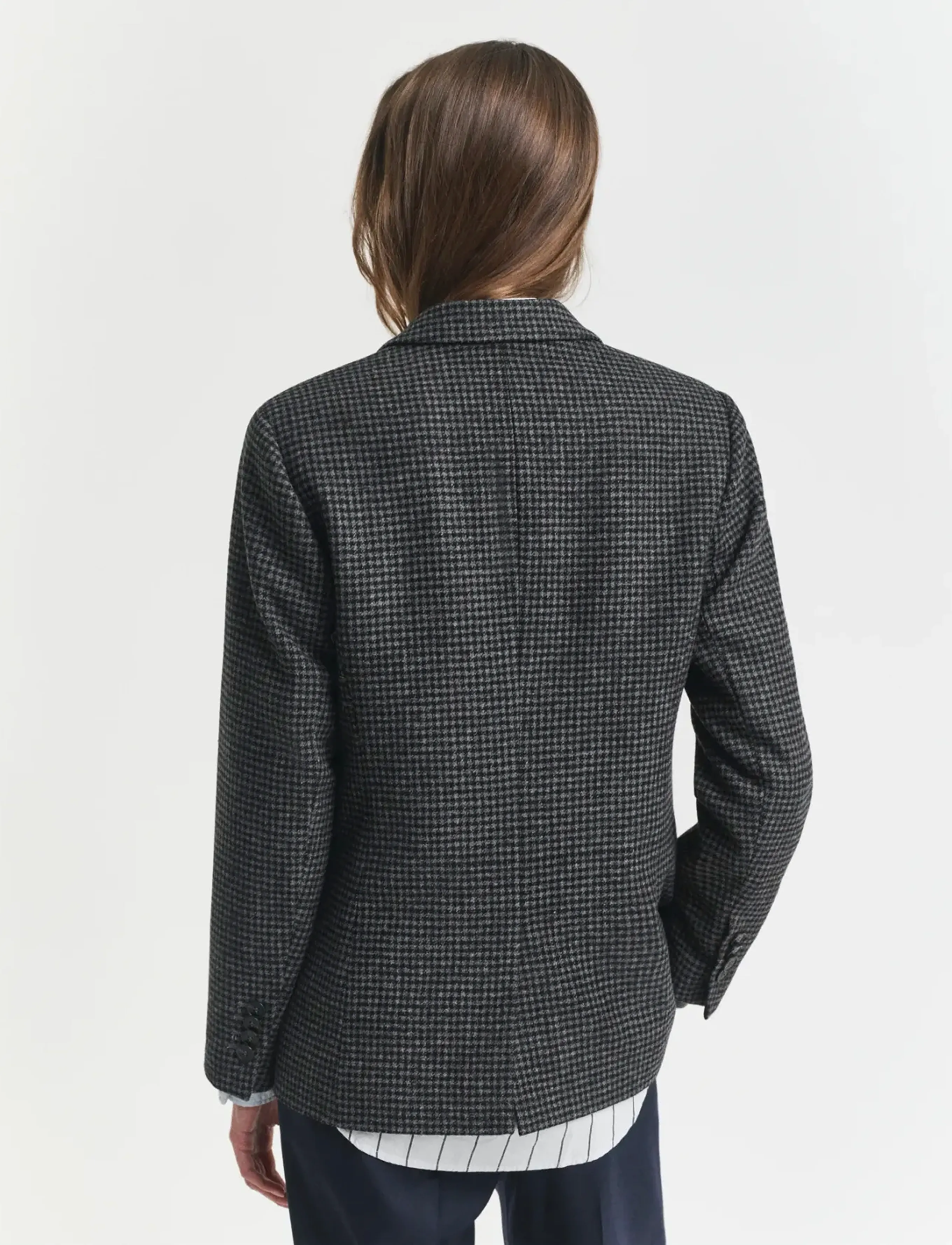 Gant - REG WOOL HOUNDSTOOTH BLAZER - enkeltradede blazere - charcoal melange - 2